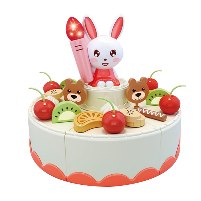 Dimoarch Children's Pretend Play Toy, Baby Cake Cutting Model Toy, Realistic Sound And Light Cutting Playset, Baby Birthday Gift