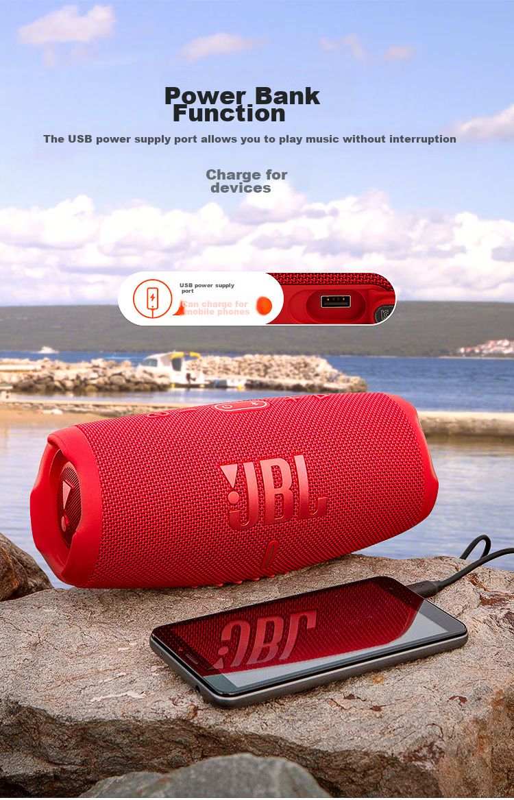 JBL CHARGE5 Impact Wave Fifth Generation, Portable Bluetooth Speaker + Subwoofer, Outdoor Waterproof Speaker, Enhanced Track Speaker, Gift for Women, Red 13