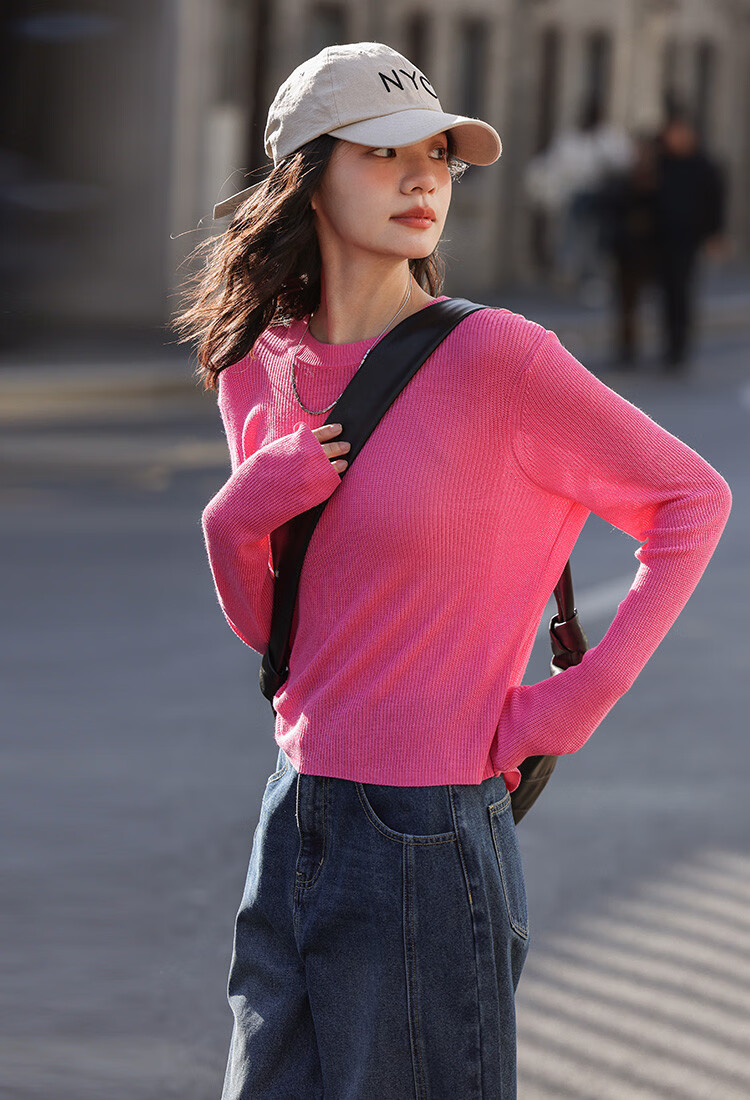 Dme [Sweet Oxygen Sweater] Spring And Autumn Youthful Fashionable Hollow Design Pink Airy Stylish Knit Sweater for Wome 4