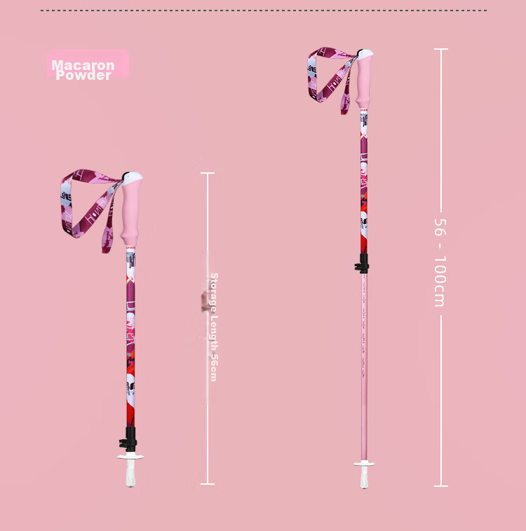 Pioneer Xiaojingling 3 Series Children's Trekking Pole, Carbon Fiber Walking Stick, Telescopic Hiking Cane, Macaron Pink 7
