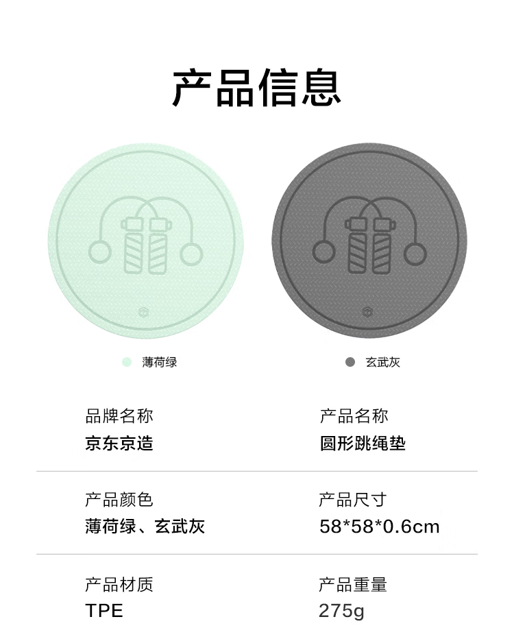 JD Original TPE Jump Rope Mat, Round Yoga Mat for Home Indoor Exercise Fitness, Non-Slip Soundproof Shock-Absorbing, Green Diameter 64cm 17