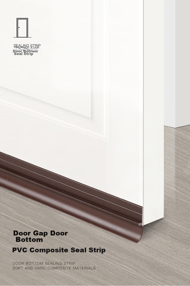 Quatrefoil Door Bottom Seal Strip, Door And Window Gap Windproof Strip, Door Seal Tape, Soft Bottom Brown, 3.6cm Wide * 1 Meter Long 2