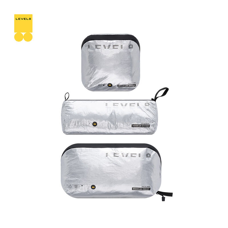 LEVEL8 Travel Storage Set, Toiletry And Cosmetic Travel Bag, Luggage SPACE Three-Piece Organizer Storage Bag