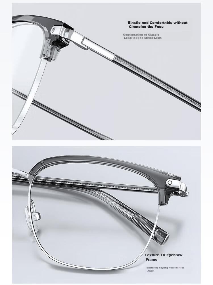 BOLON Eyeglasses, Lightweight Business Versatile Browline Frame, D-Shaped Optical Frame, Can Be Fitted with Prescription Lenses, Myopia Glasses Frame BJ6105B90 5