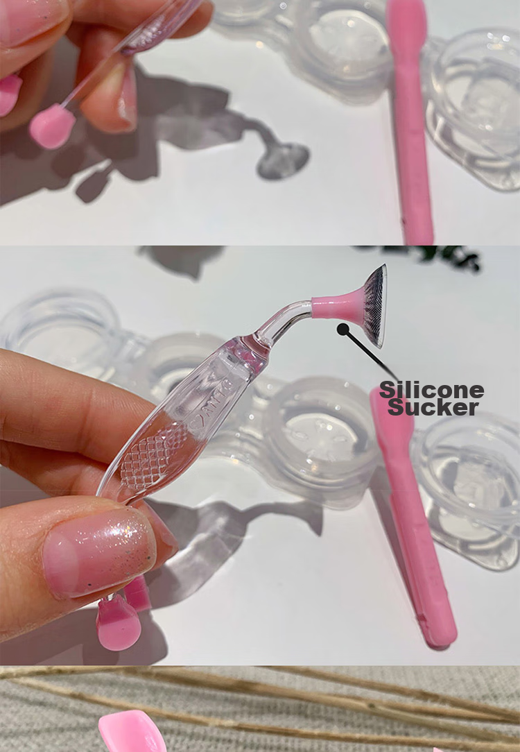 JAJALIN Contact Lens Companion Case, Contact Lens Insertion And Removal Tool, Storage Box, Tweezers, Suction Rod, Contact Lens Wearing Tool, Double-Layer Transparent 2