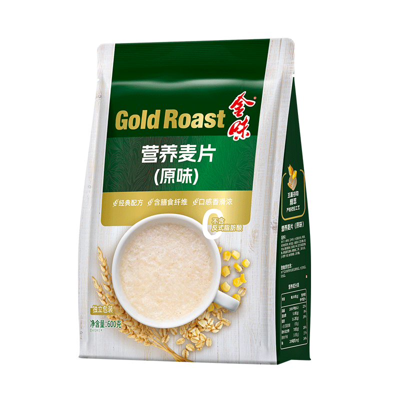金味原味麦片600g（30g*20袋）营养早餐冲饮谷物 即食燕麦片