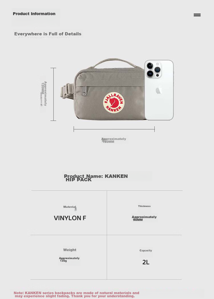 FJALLRAVEN Shoulder Bag, Classic Fashion Crossbody Bag, Trendy Waist Pack, 23796-501, Sky Blue, 2L 9