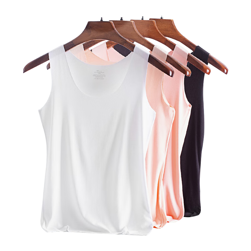 LangSha Modal Camisole for Women, Summer Ice Silk Seamless Undershirt, Slim-Fit Sleeveless Top for Inner Layering, White Skin Tone