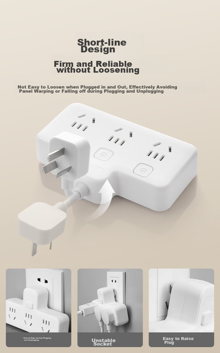 JD Original Flexible Conversion Plug / Delta-Shaped One-To Socket, 6-Outlet Controlled Extension Cord Socket, Smart Socket, Compatible with Gou Niu Multi-Plug Table Lamp Socket 4