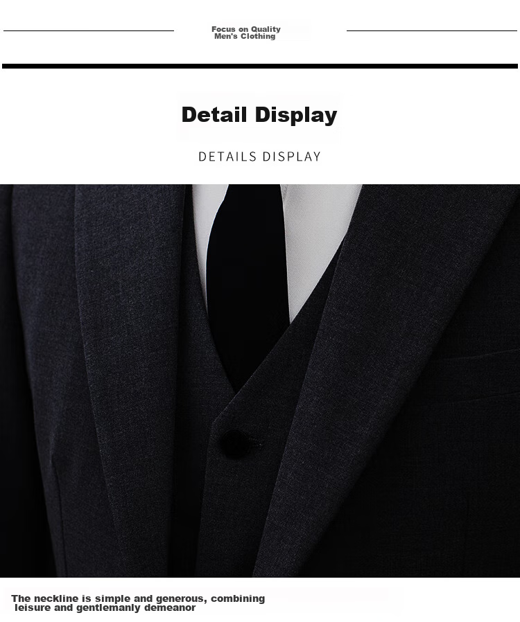 Patuowa Men's Suit, Business Professional Formal Wear, Single Suit for Weddings And Banquets, Slim Fit Dress Suit Jacket, Black, Size L 9