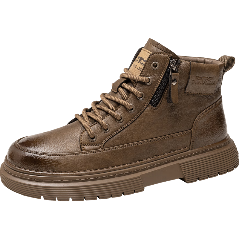 G.N.Shi Jia Men's Shoes, Autumn And Winter British Style Martin Boots, Zipper Version Retro Work Boots, Casual Versatile Boots for Me