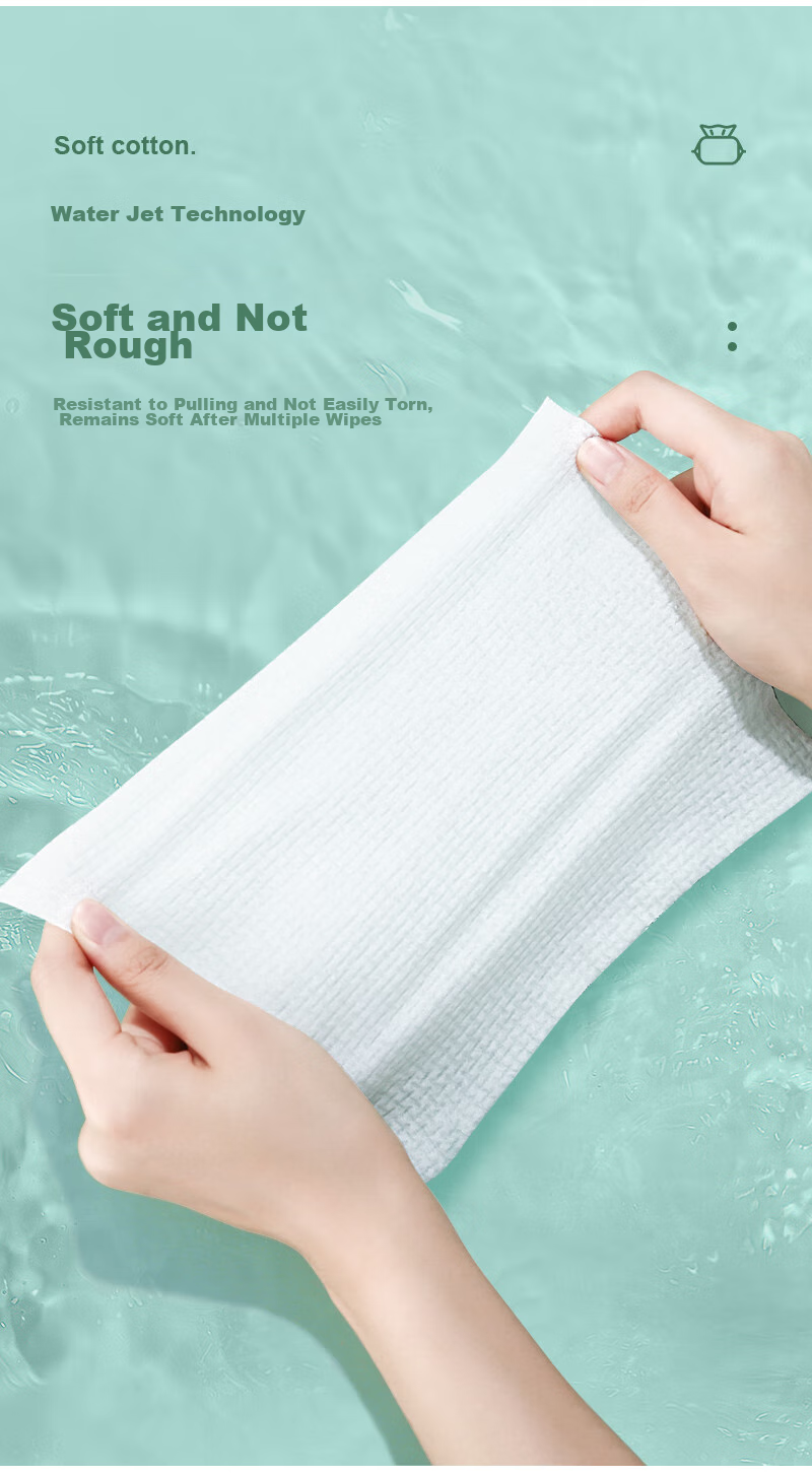 COTTON SHOOTS Disposable Face Towels, Pure Cotton Soft Wipes, Thickened Facial Cleansing Cloths, Hanging Family Pack, 2 Packs × 168 Sheets, 20*20cm 5