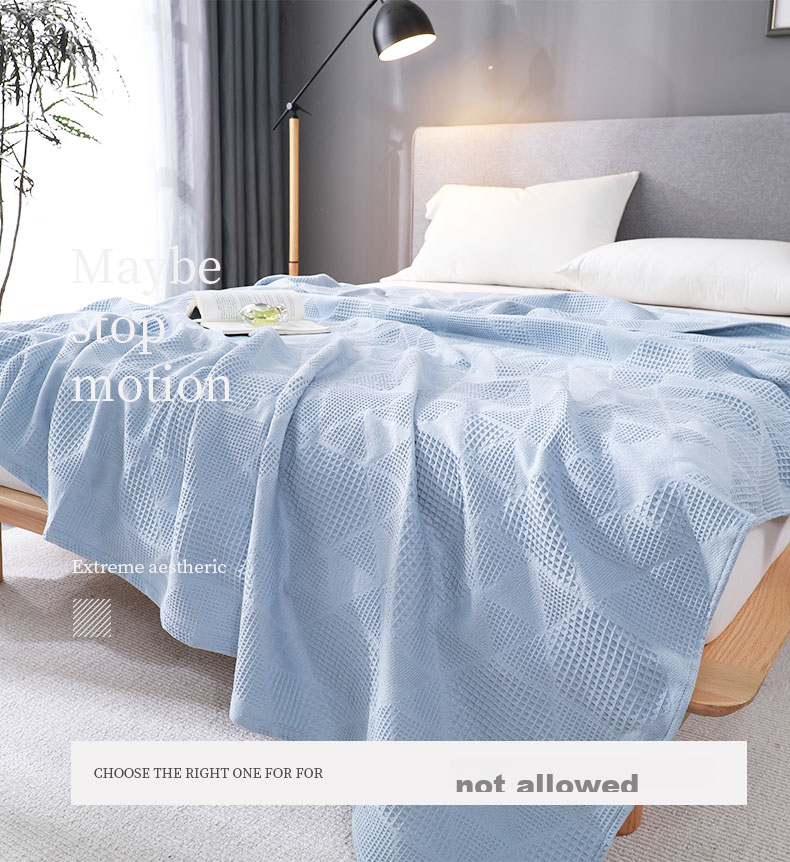 Grace Pure Cotton Antibacterial Towel Blanket, Summer Nap Quilt, Plain Jacquard Summer Cool Quilt, Air Conditioning Blanket, 200*230cm 9