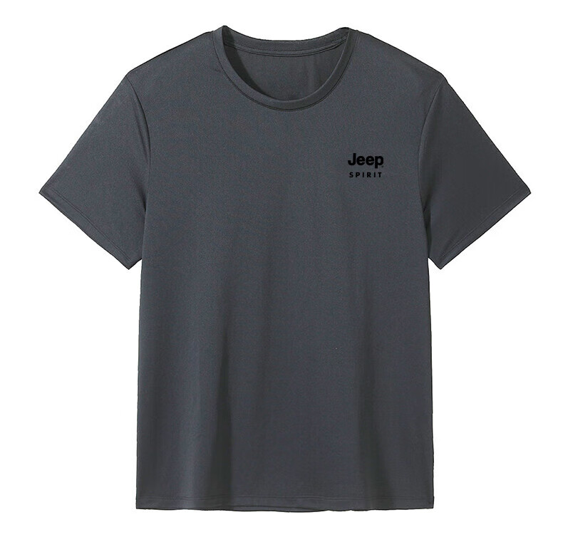 JEEP SPIRIT Short Sleeve T-Shirt for Men, Summer Pure Cotton Breathable Short Sleeve Comfortable Undershirt Outdoor Sports Top, Gray L 16