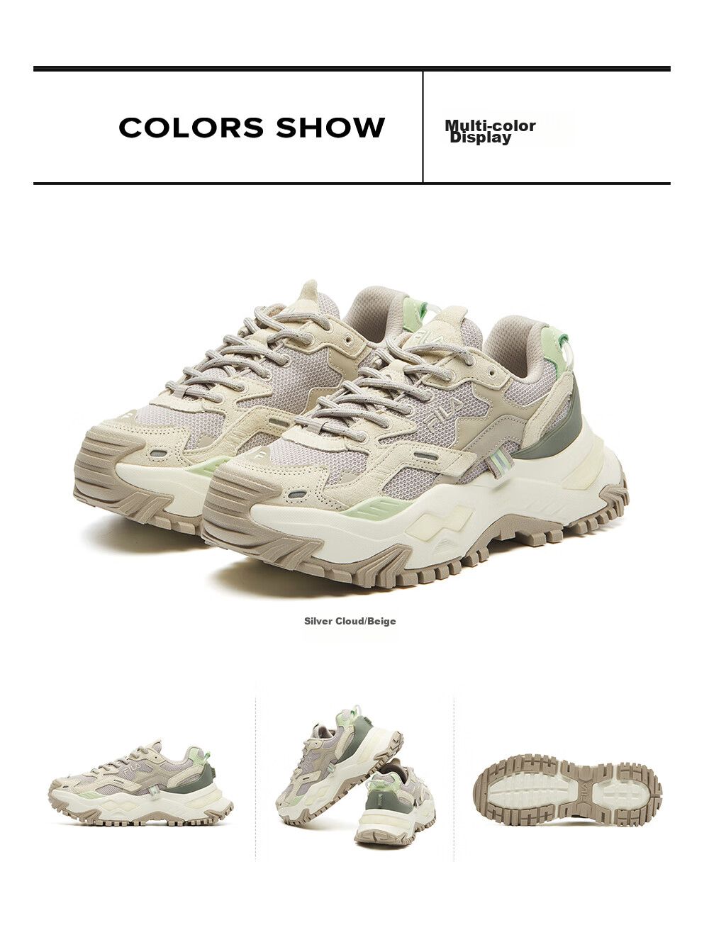 FILA FUSION Trendy Brand BIANCO Women's Shoes, Fashionable Sports Sneakers, Versatile Casual Footwear 25
