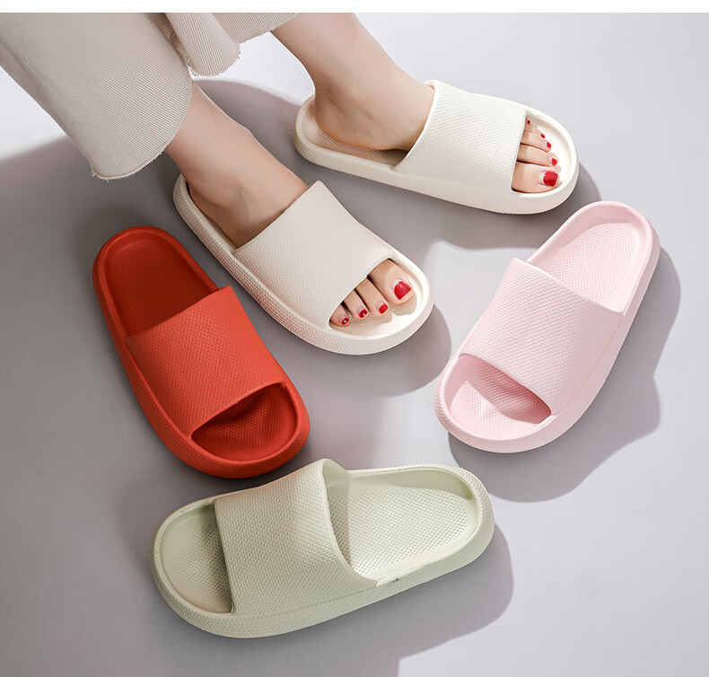GUOLUOFEI 2025 New Thick-Soled Couple Slippers, Home Indoor Slippers with Squishy Feel, Women's Sandals, Gray, Size 36-37 18