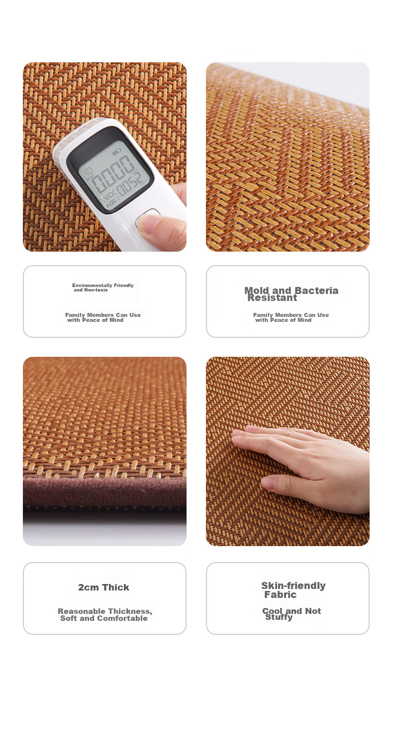 Qiqijia Summer Seat Cushion Breathable Chair Pad Chinese-Style Stool Cushion Summer Long-Sitting Butt Pad Non-Slip Office Chair Pad 7