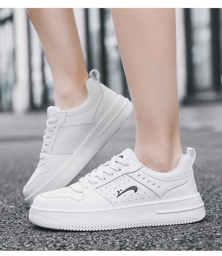 Guirenniao Women's Sneakers New Couple Casual Shoes Thick Sole Sports Shoes White/Black Size 38 30
