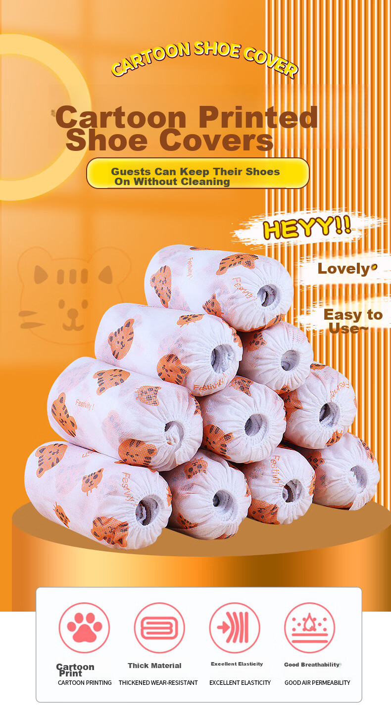 JOYTOUR Disposable Shoe Covers [100 Pieces], Thickened Non-Woven Fabric, Dustproof, Breathable, Indoor Foot Covers, Non-Slip, for Home Use And Guest Receptio 9