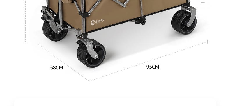 Beihuan BAVAY Camping Stroller for Kids, Pet Cart, Grocery Shopping Trolley, Dog Carrier, Reclining S02 Brow 13