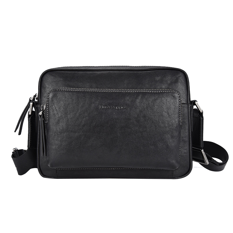 Hush Puppies Shoulder Bag for Men, Genuine Leather Crossbody Bag, Trendy Fashionable Large Capacity Messenger Bag, Business Casual Handbag