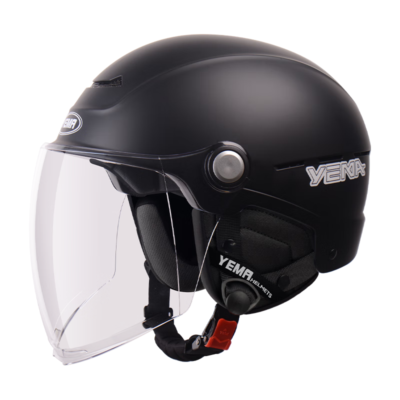 YEMA 3c Certified New National Standard Class A 365S Electric Scooter Helmet for Men And Women, Large Size, Big Head Circumference, Suitable for Winter And All Seasons, Motorcycle Safety Helmet, Pia Black with Transparent Long Visor