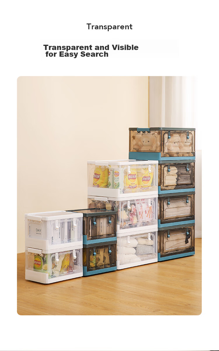 LYNN Bed Storage Box for Clothes, Quilts, Shoes, Toys, Flat Foldable Large 80L Organizer Box, 1 Piece, Student Use 11