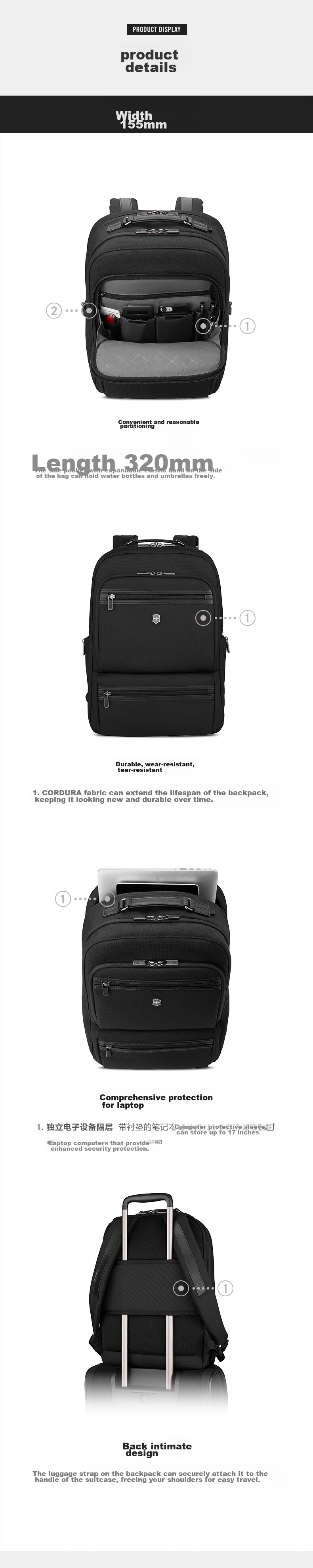 VICTORINOX Swiss Army Knife, Vocational 17-Inch Backpack, Business Laptop Bag, Large Capacity Shoulder Bag, Commuter 611475 3