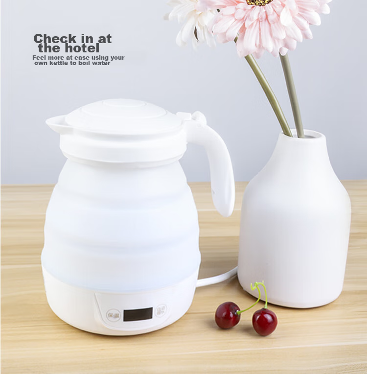 JOYTOUR Foldable Electric Kettle, Portable Travel Water Boiler for Home Use, Health-Preserving Insulated Kettle, White 3