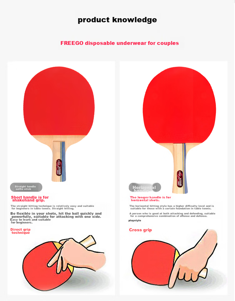 DHS Kuangbiao Long PRO Gift Box Set, National Champion Kuangbiao Rubber-Padded Finished Table Tennis Racket, HP01 Straight Handle Ping Pong Paddle 11