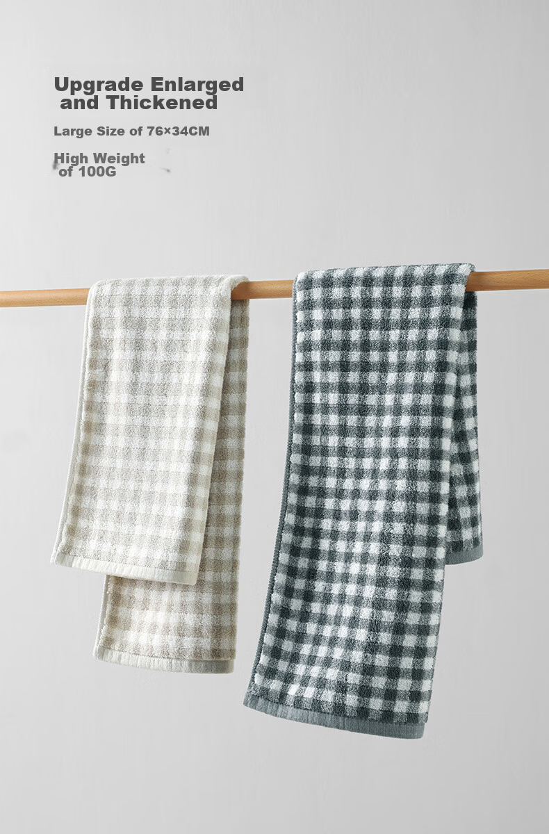 Wuyinliangpin Xinjiang Pure Cotton A-Class Thick Men's Towels, 100% Cotton, 2-Pack, Absorbent, Lint-Free, Skin-Friendly Face Towels 4