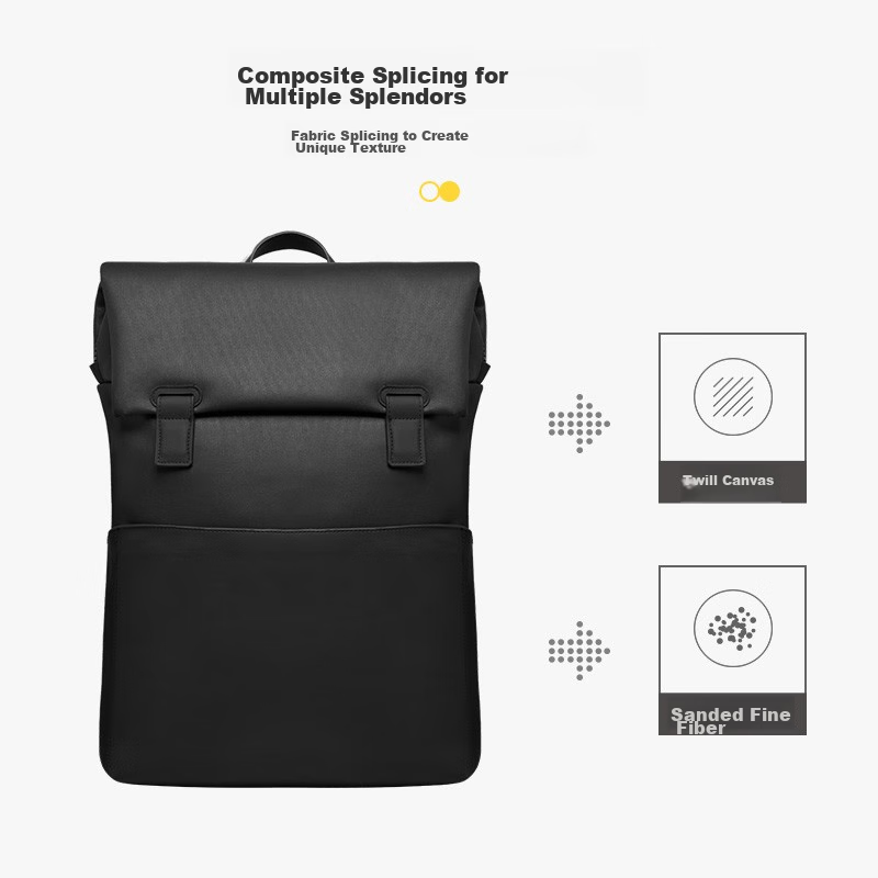 LEVEL8 Laptop Backpack, Stylish Casual 15.6-Inch Notebook Bag for Men And Women, Wujie Series Backpack, Black