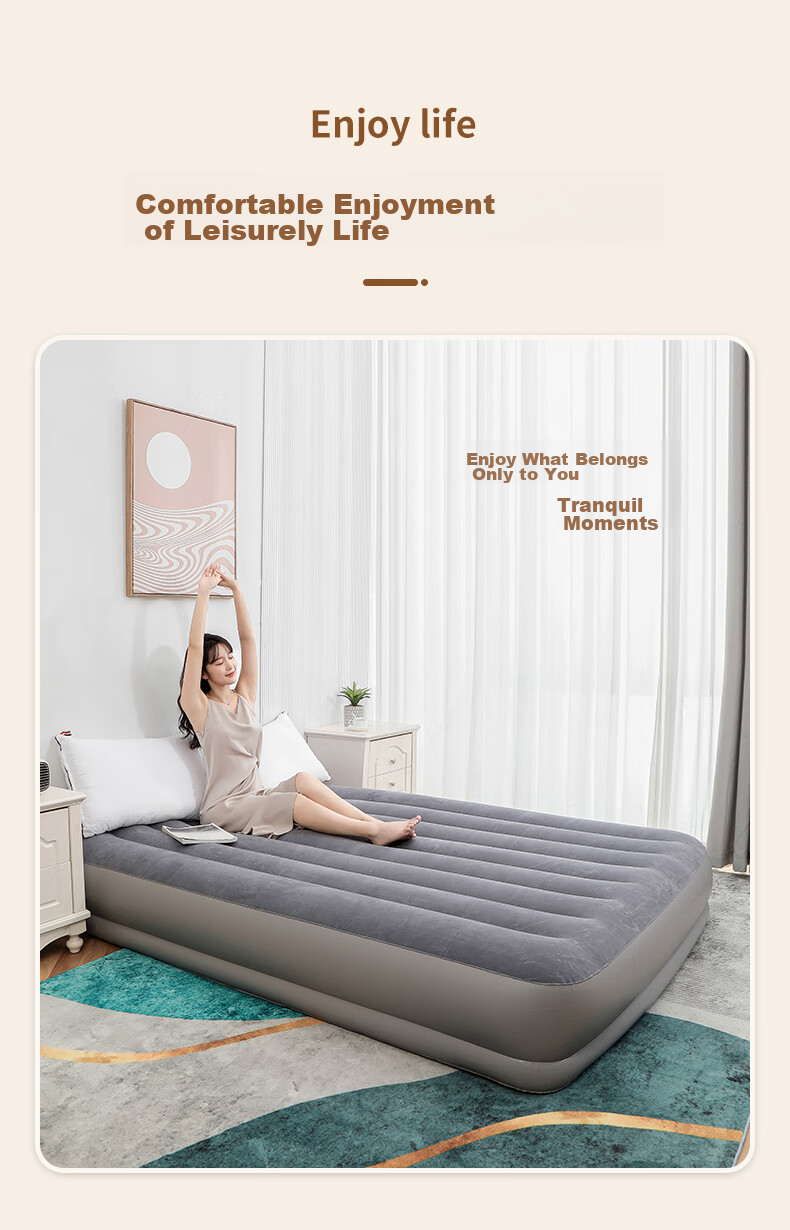 INTEX Built-In Electric Pump USB Port Inflatable Single-Person Air Mattress for Home Use, Portable Automatic Inflation 64112 with 1 Pillow 16