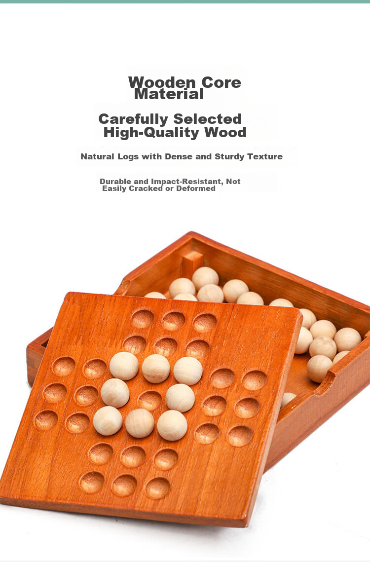 Zihu Single-Player Noble Chess, Independent Diamond Chess, Single-Player Board Game, Children's Wooden Toy, Classical Kong Ming Chess 4