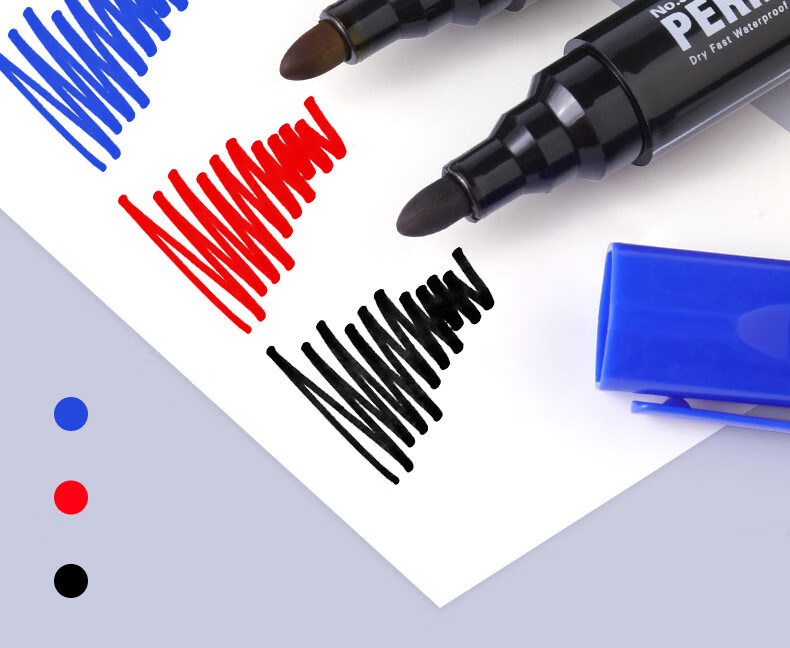 DiLe Premium Series Marker Pens, Thick Tip Oil-Based Chalky Markers, Office Stationery Supplies, 10 Pens/box, 3303 Red 3