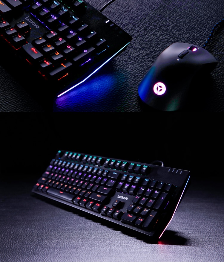 Lenovo K104 Wired Mechanical Blue Switch Keyboard with RGB Lighting Effects, Compatible with Lenovo Legion R9000P/Y7000 Gaming And Office Use, 104 Keys, PUBG Keyboard, Black Blue Switch 14