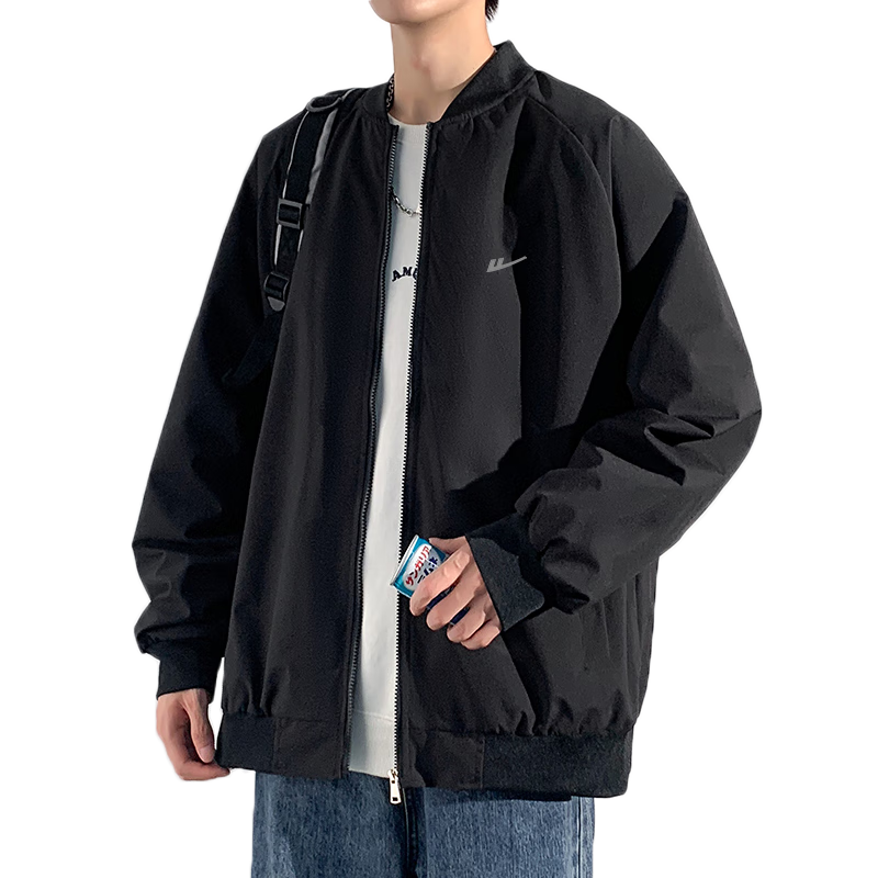 Huili Men's Jacket, Spring And Autumn Stand-Up Collar, Loose Casual Jacket, Simple And Comfortable Menswear, Versatile Outerwear, Overcoat