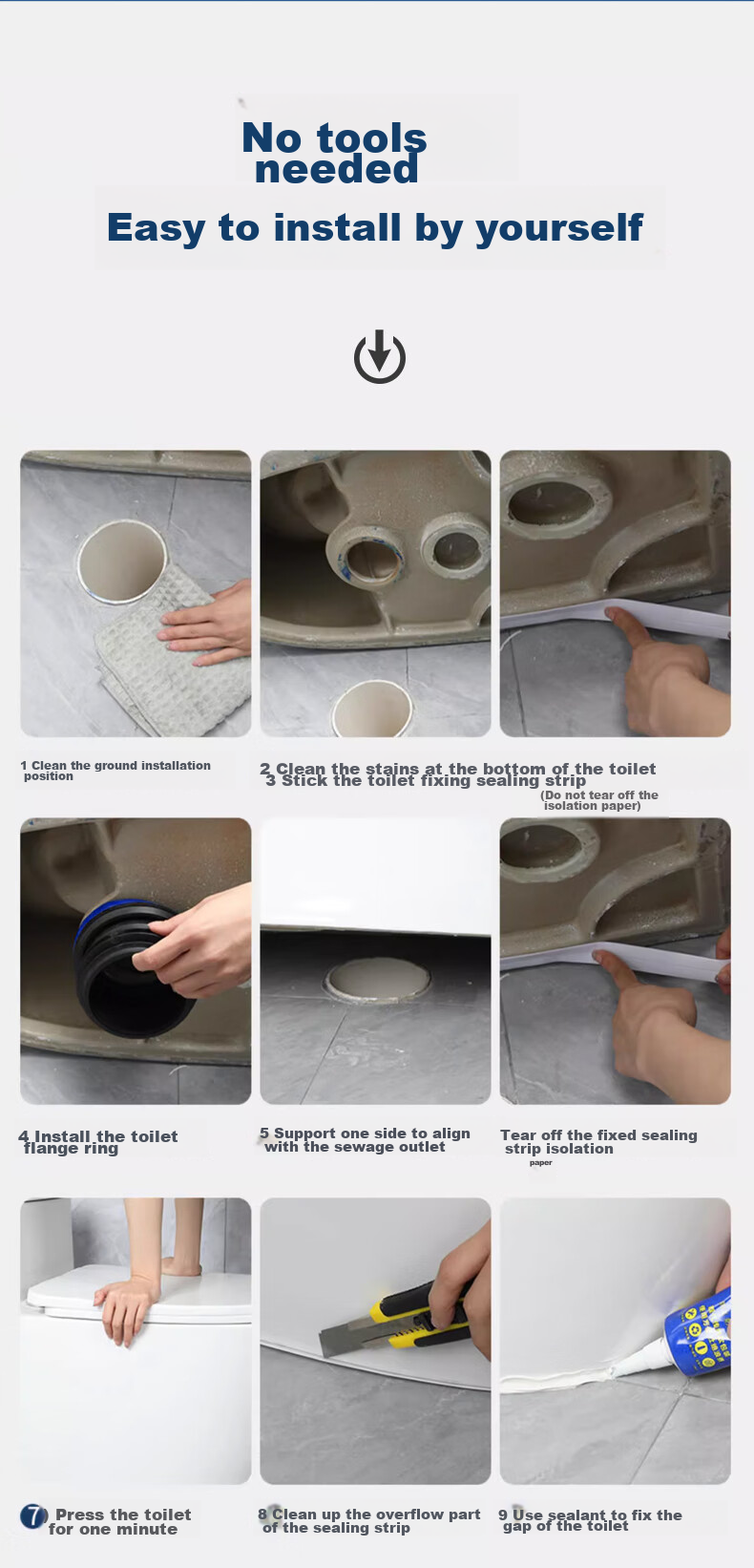 KEGOO Toilet Flange Seal Ring Anti-Backflow Odor Prevention Check Valve, Extended Sewer Outlet for Toilet, Universal K5068 12