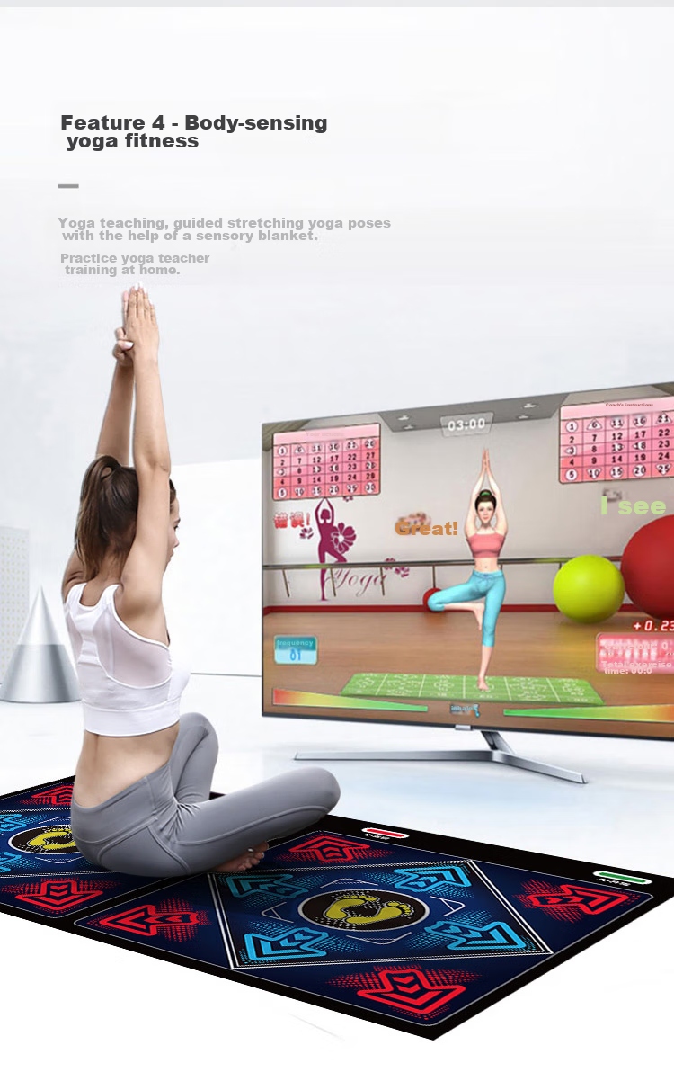 HongTai Double-Person Wireless Dance Mat, Home TV Dance Machine, Game Motion Sensing Hand And Foot Dancing, Leg Beautifying, Children's Running Mat 27