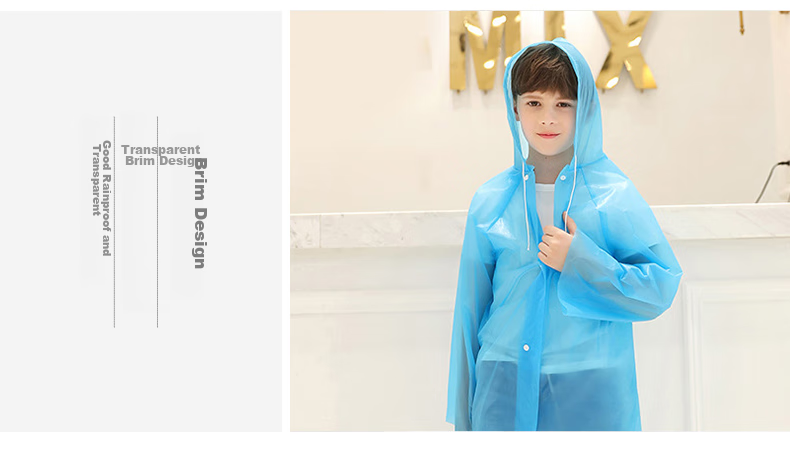BWNK Children's Raincoat with Large Backpack Space, Disposable Portable Raincoat for Boys And Girls, Extended Full-Body Student Poncho, 4XL 9