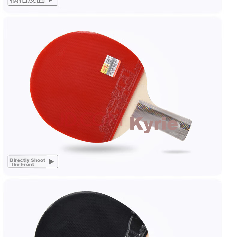 DOUBLE FISH Table Tennis Racket Set, Horizontal Grip Double Rackets, 4D Four-Star Entertainment Training Rackets, 2 Pieces with 10 Balls Included 4