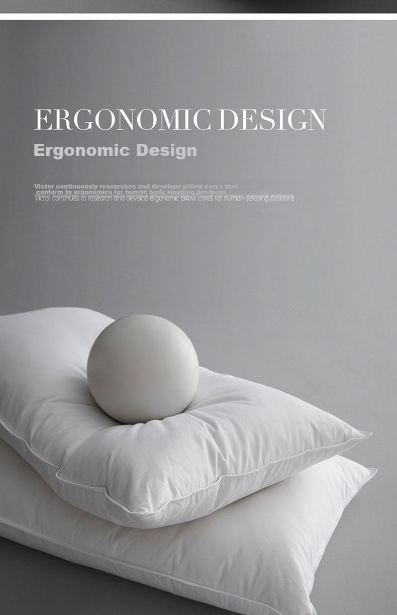 VCD Pillow, Five-Star Hotel Comfortable Feather Pillow, Soft Goose Down Pillow Core, White, Filled with 1.25kg, 74*48cm 10