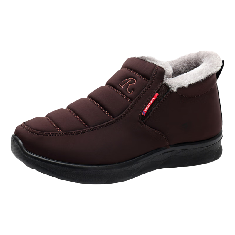 Ankang Winter Fleece-Lined Cotton Shoes, Traditional Beijing Cloth Shoes for Women, Middle-Aged And Elderly Waterproof Mom Shoes AK78896, Coffee Color, Size 37