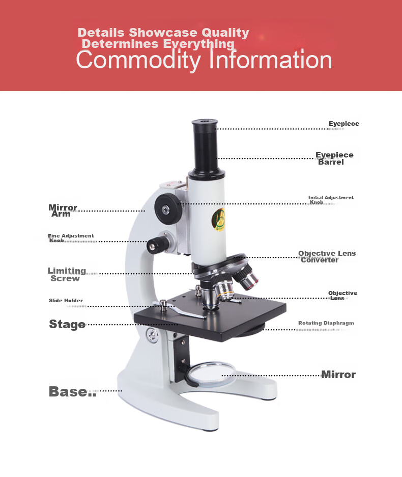 Phenix XSP-02 Monocular Biological Microscope, 640x Magnification, Professional High-Definition, for Primary School And Middle School Entrance Exams, Teaching Model 4