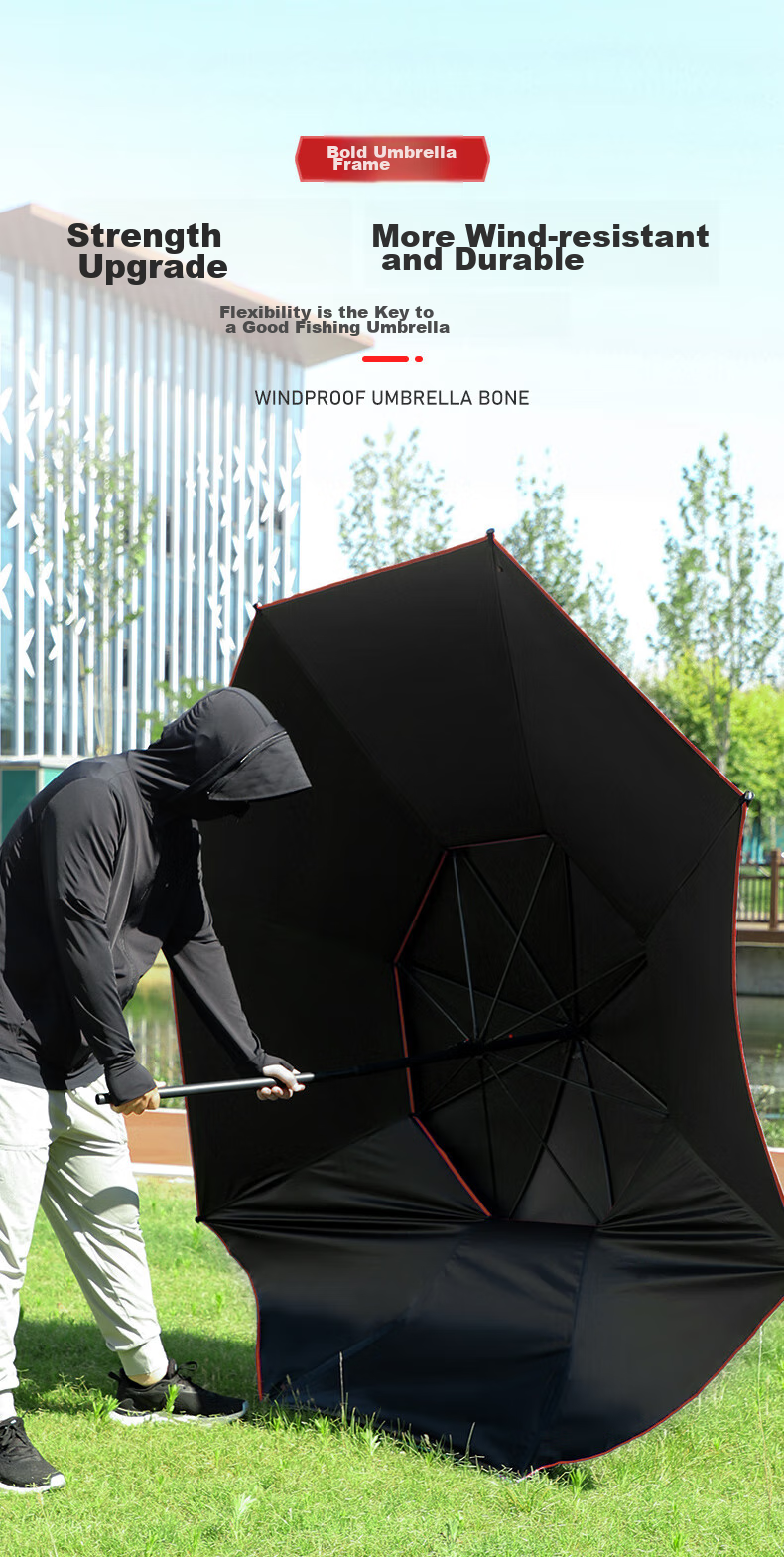 Yuzhiyuan Fishing Umbrella, Rain-Proof And Sun-Shading Umbrella, Multi-Directional Folding Outdoor Fishing Tackle, UV Protection, Windproof, with Umbrella Stand 3