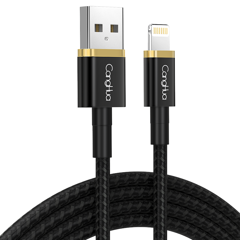 CangHua Apple Data Cable Fast Charging Cord for IPhone14/13Pro/12/11/XR/SE2/8/7/6, IPad Phone USB Power Adapter Braided Cable 1.2 Meters