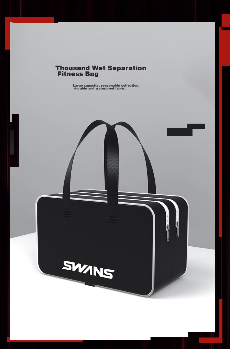 SWANS Men's Swim Trunks, Swim Cap, Swimming Goggles, Swim Bag Four-Piece Set Professional Knee-Length Swim Shorts Men's Suit Swimming L 11