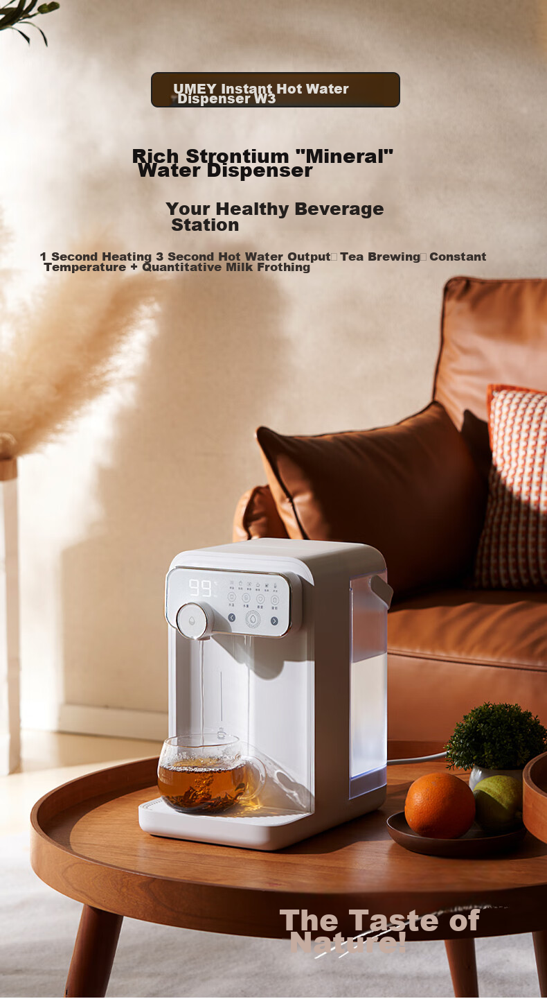 JMEY Instant Hot Water Dispenser, Home Countertop Instant Hot Water Machine, Small Desktop Drinking And Boiling All-In Milk Maker, Electric Kettle, Portable Water Boiler, Thermos Cup W3 Single Unit 2
