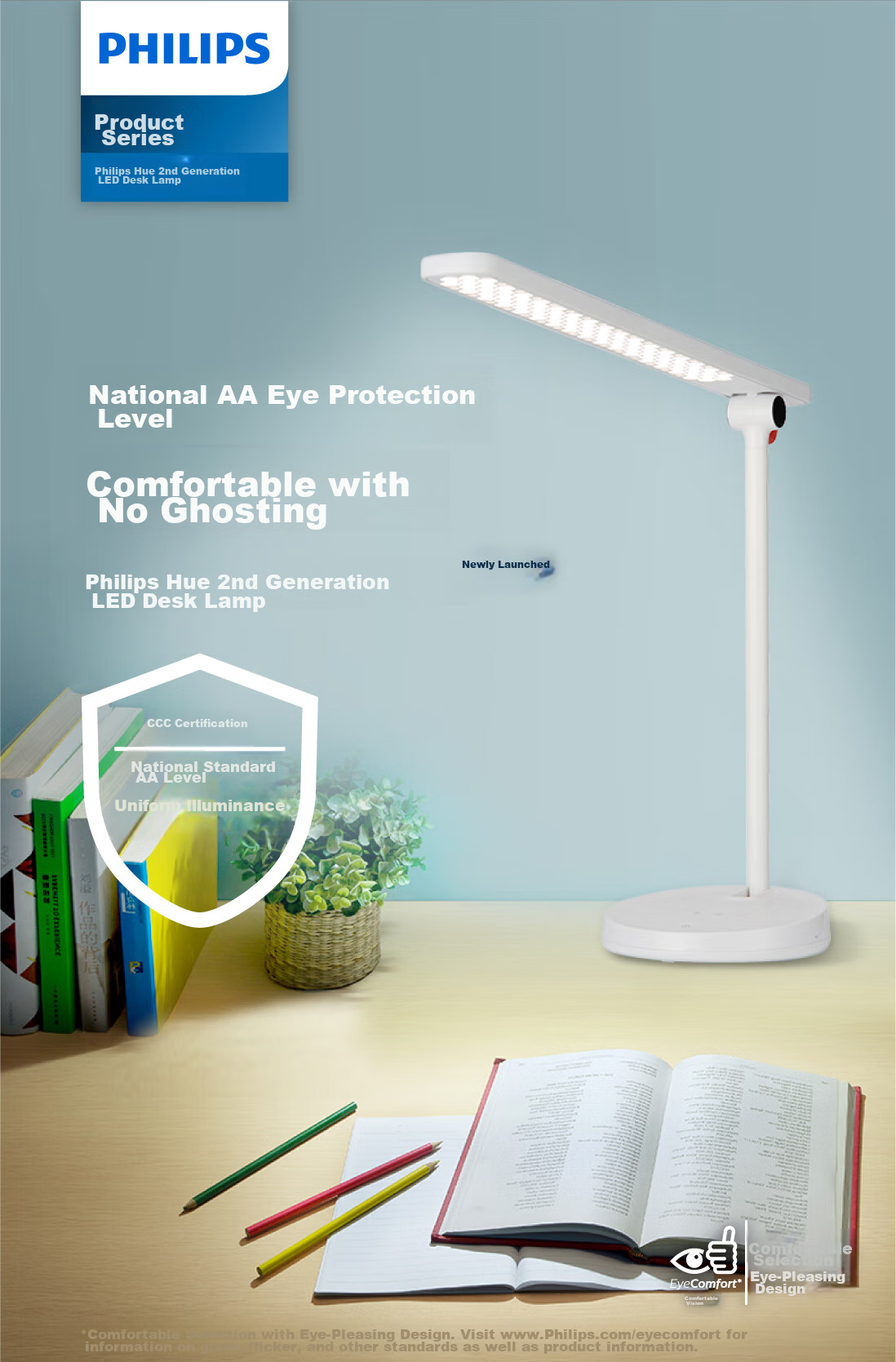 PHILIPS Desk Lamp for Home Use, Eye Protection for Study, National AA-Grade, Student And Children's Desk Lamp for Reading And Writing, Prevents Myopia And Improves Visio 2