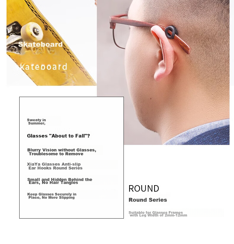 Boshide Glasses Anti-Slip, Eyeglass Anti-Slip Cover, Glasses Anti-Slip Fixing Device, Ear Tips - White, 10 Pairs 6